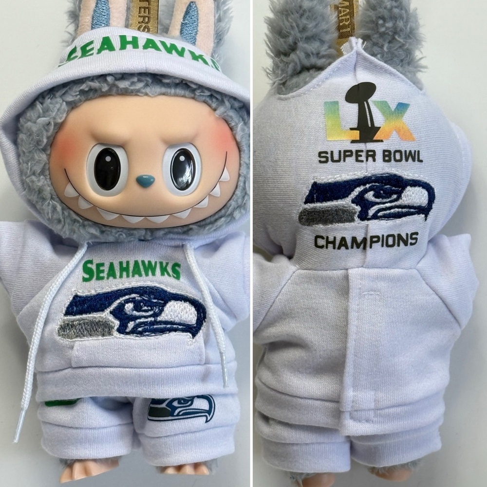 Seahawks Labubu 2p embroidered warmups SUPER BOWL LX